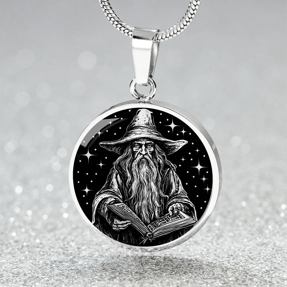 Wizard Necklace - Silver Stainless Steel Charm Pendant