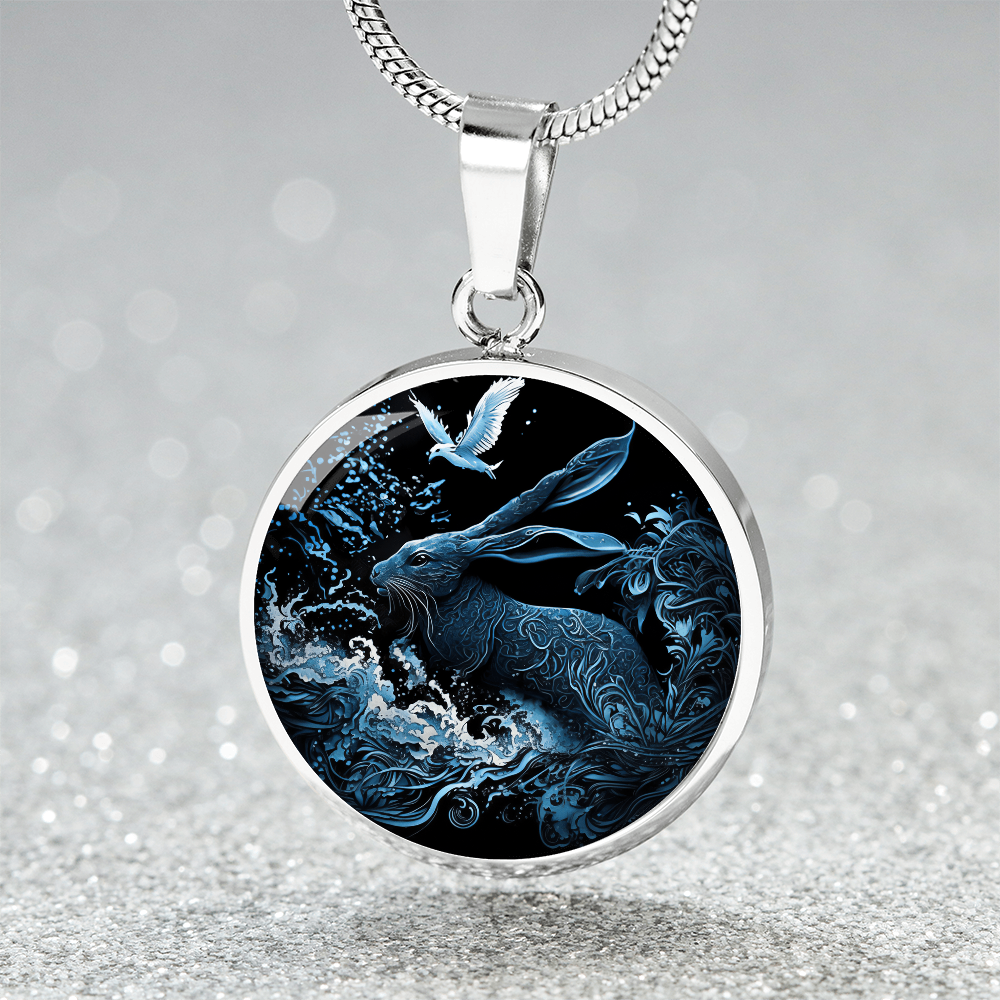 Year of the Rabbit Necklace - Silver Stainless Steel Charm Pendant
