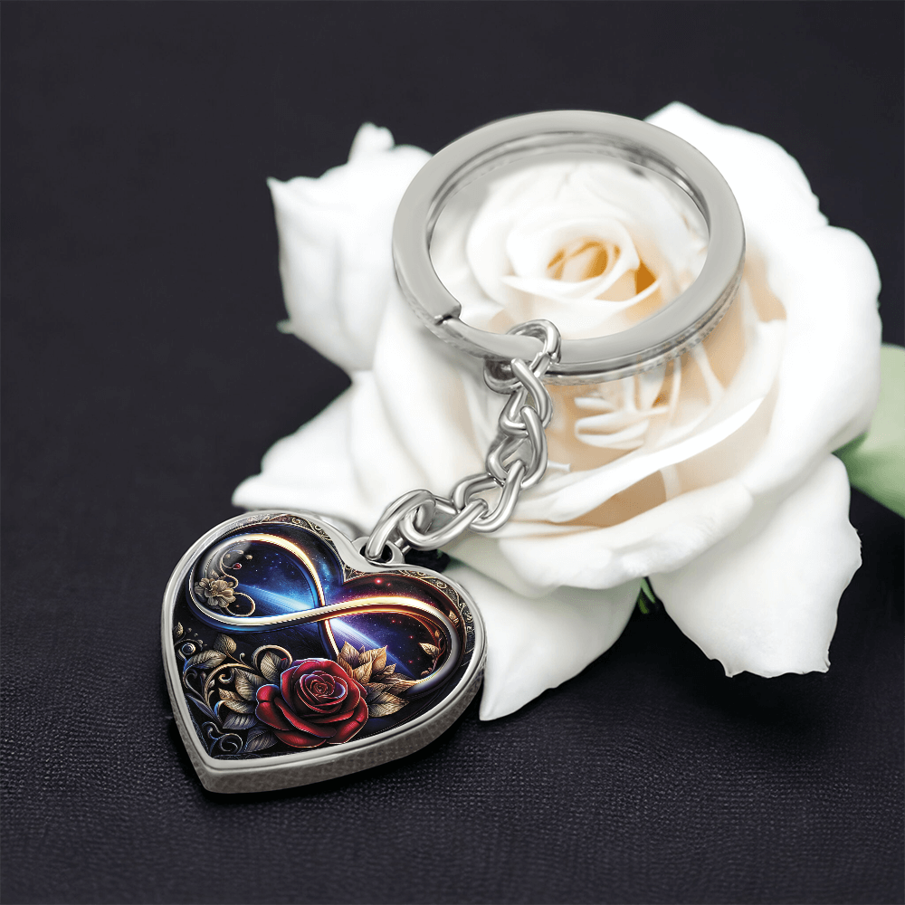 Infinity Rose Keychain