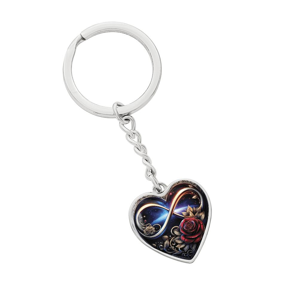 Infinity Rose Keychain