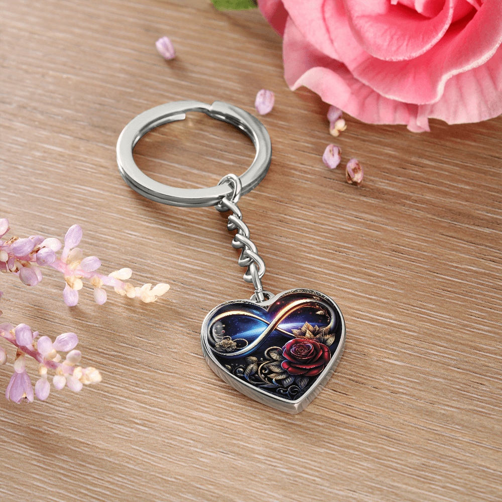 Infinity Rose Keychain