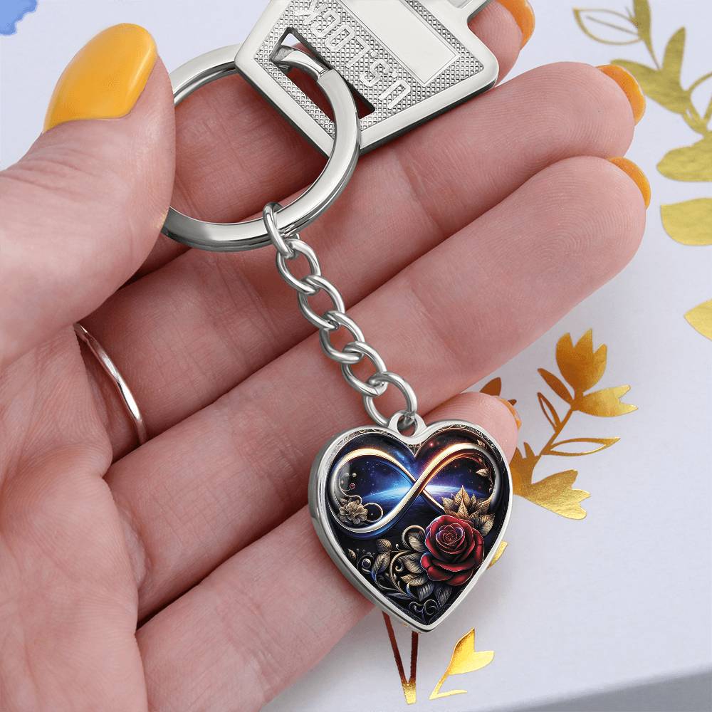 Infinity Rose Keychain