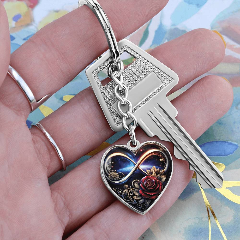Infinity Rose Keychain
