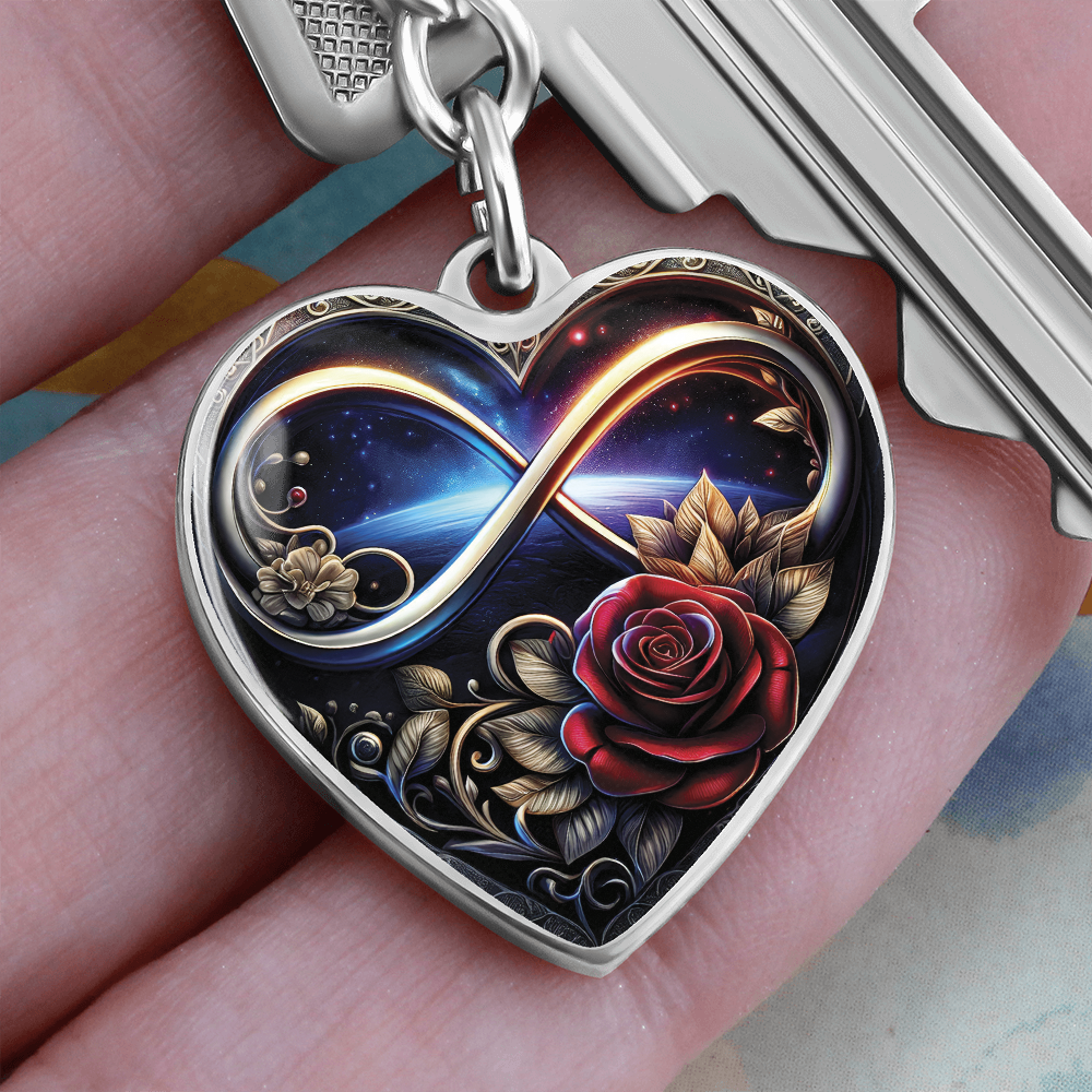Infinity Rose Keychain