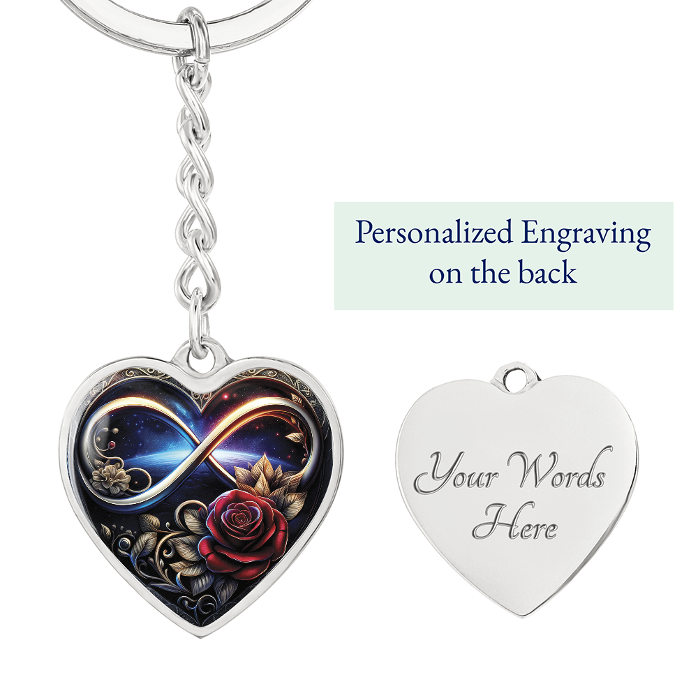 Infinity Rose Keychain