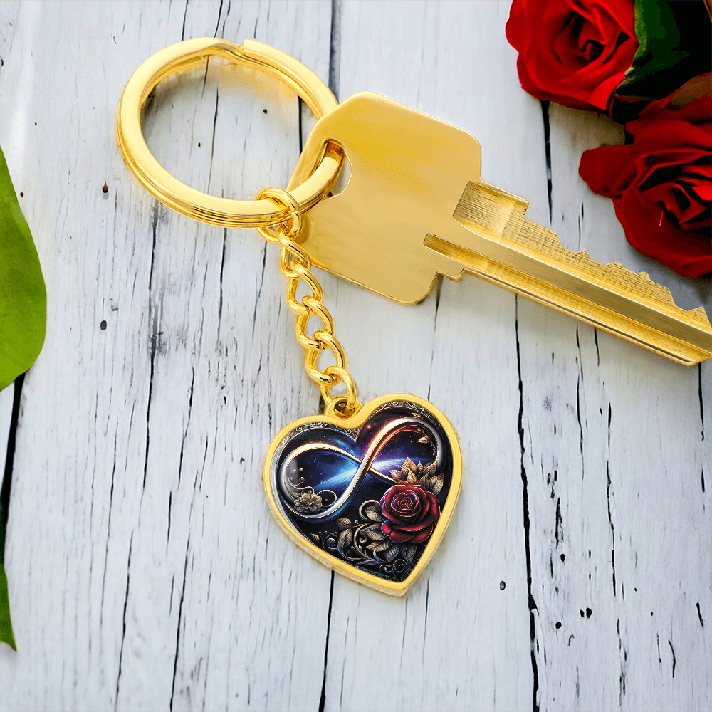 Infinity Rose Keychain