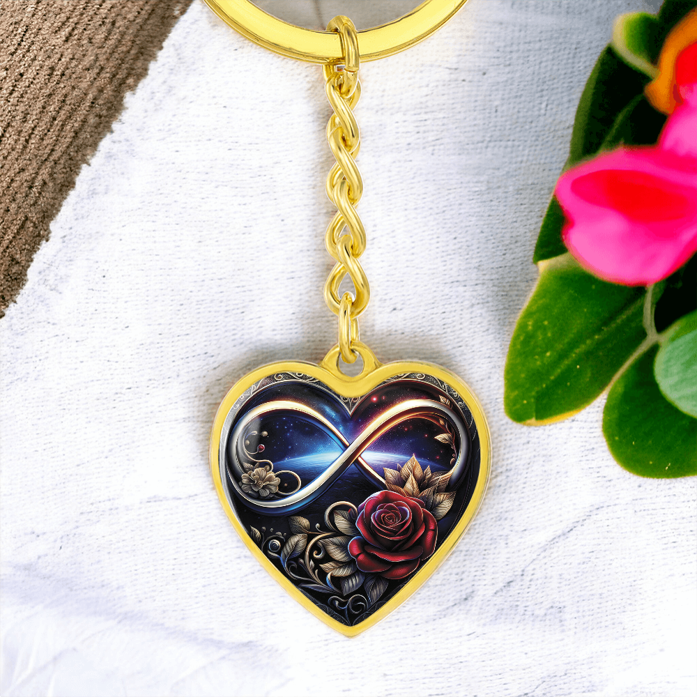 Infinity Rose Keychain