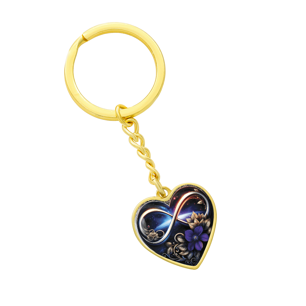 Infinity African Violet Keychain