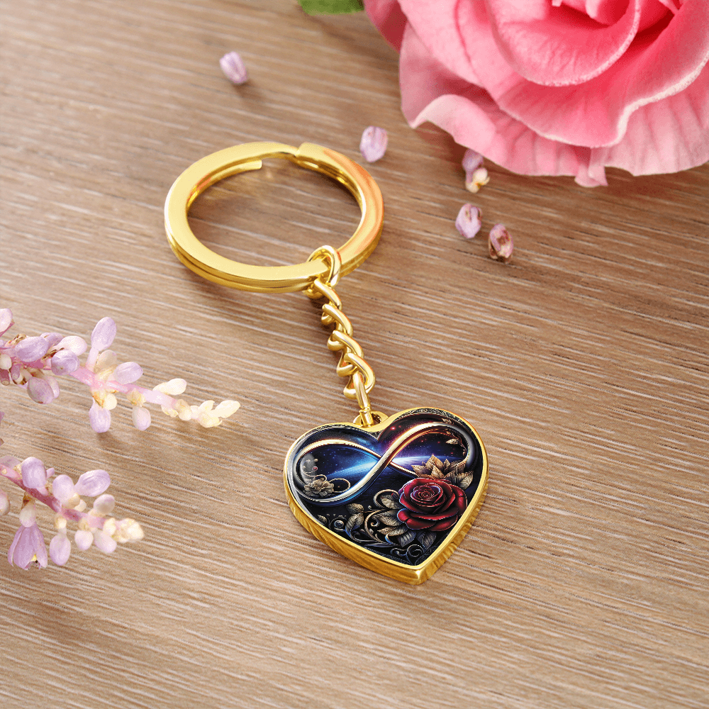 Infinity Rose Keychain