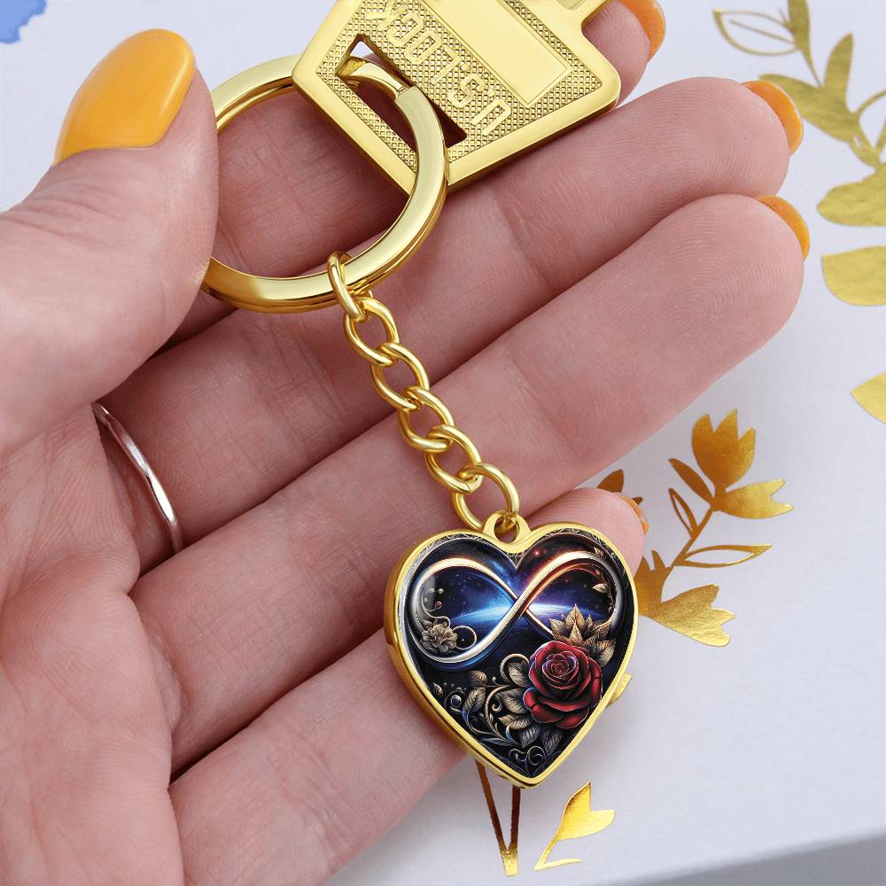 Infinity Rose Keychain