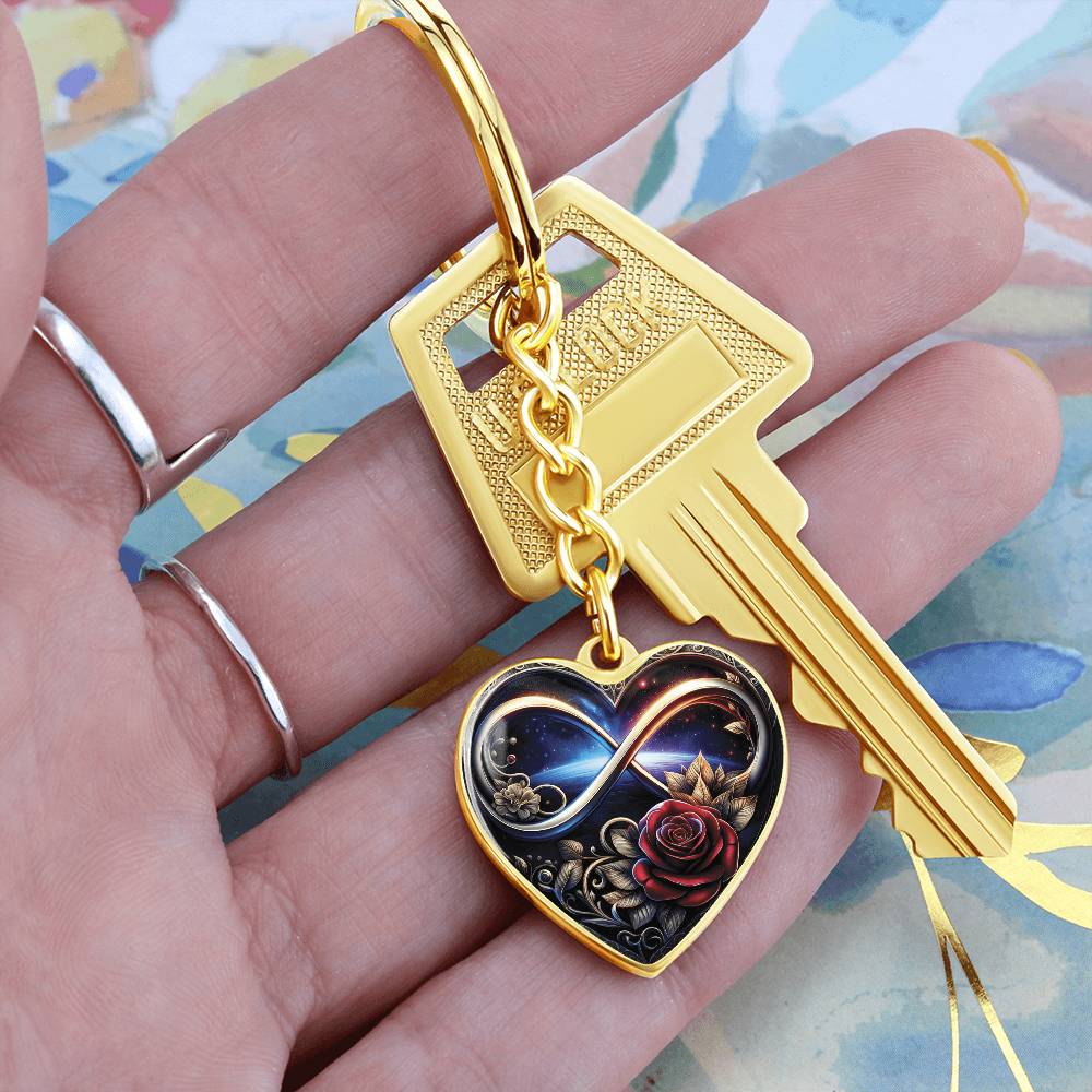 Infinity Rose Keychain
