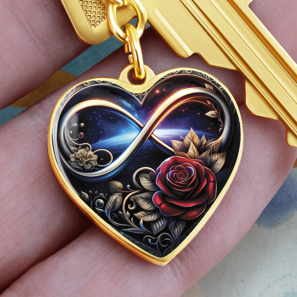 Infinity Rose Keychain