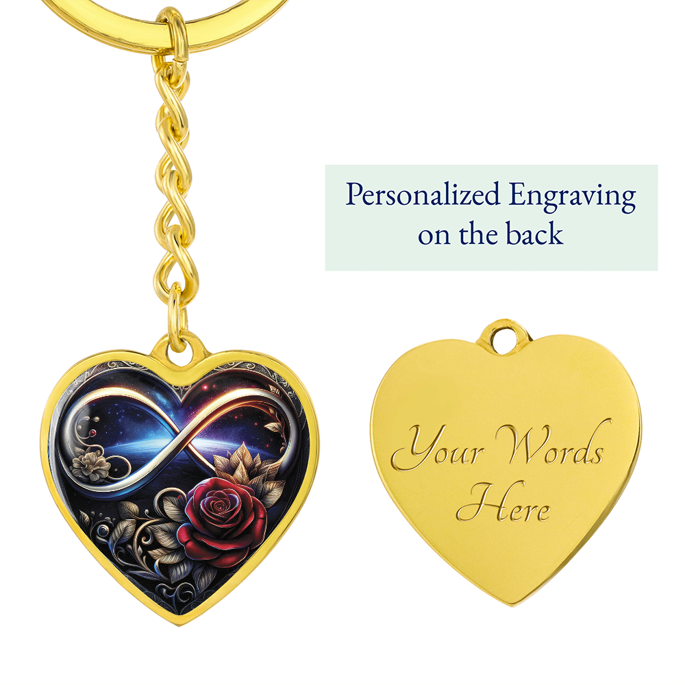 Infinity Rose Keychain