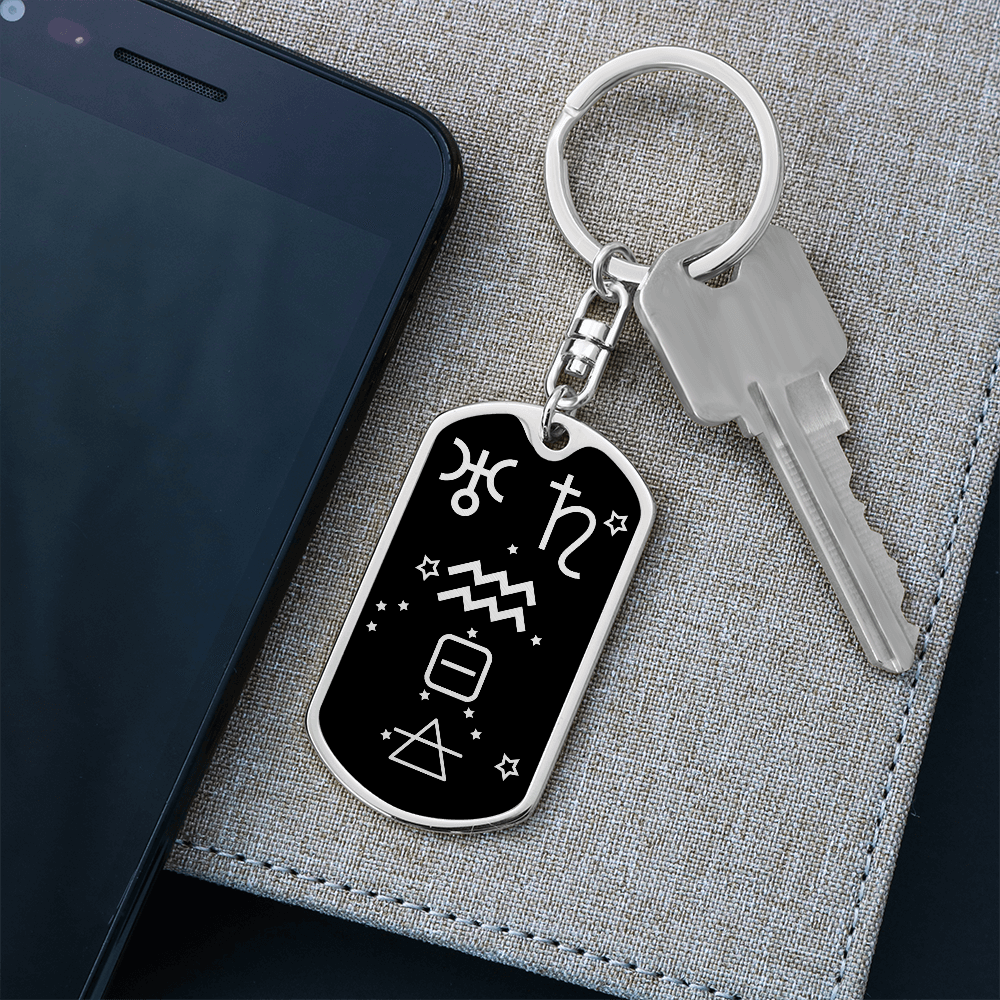 Aquarius Zodiac Keychain