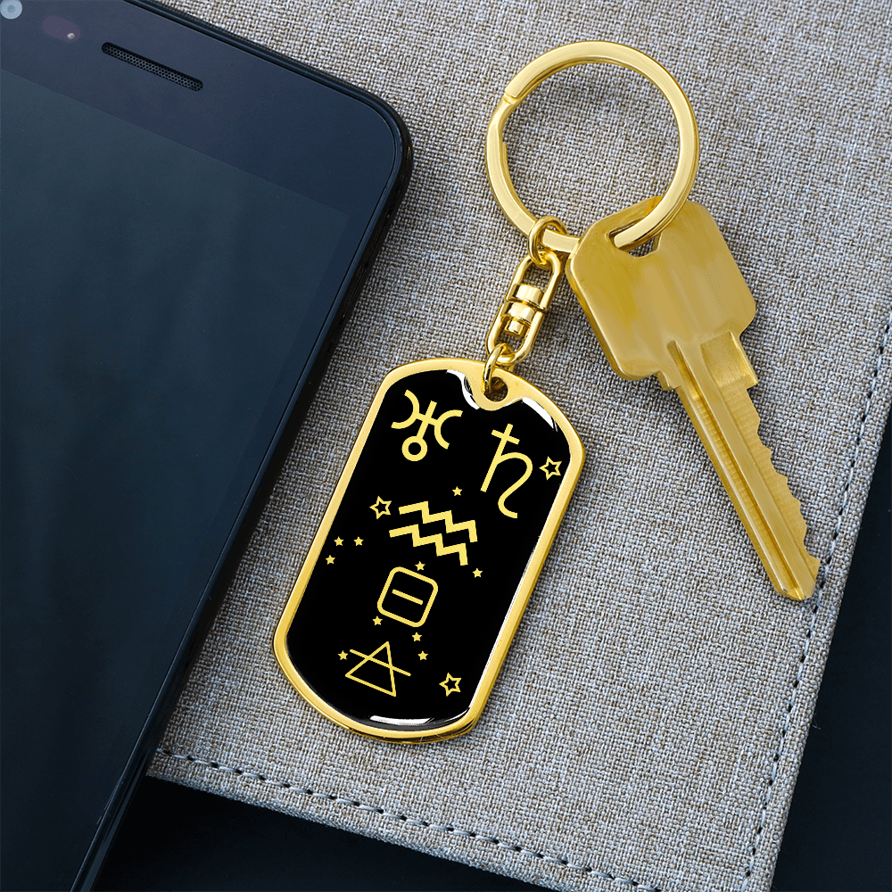 Aquarius Zodiac Keychain