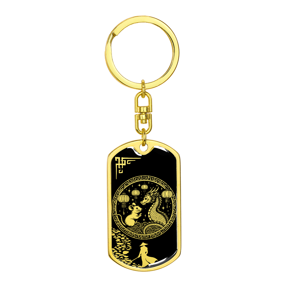 Rat and Dragon Keychain Chinese Zodiac Pendant Jewelry