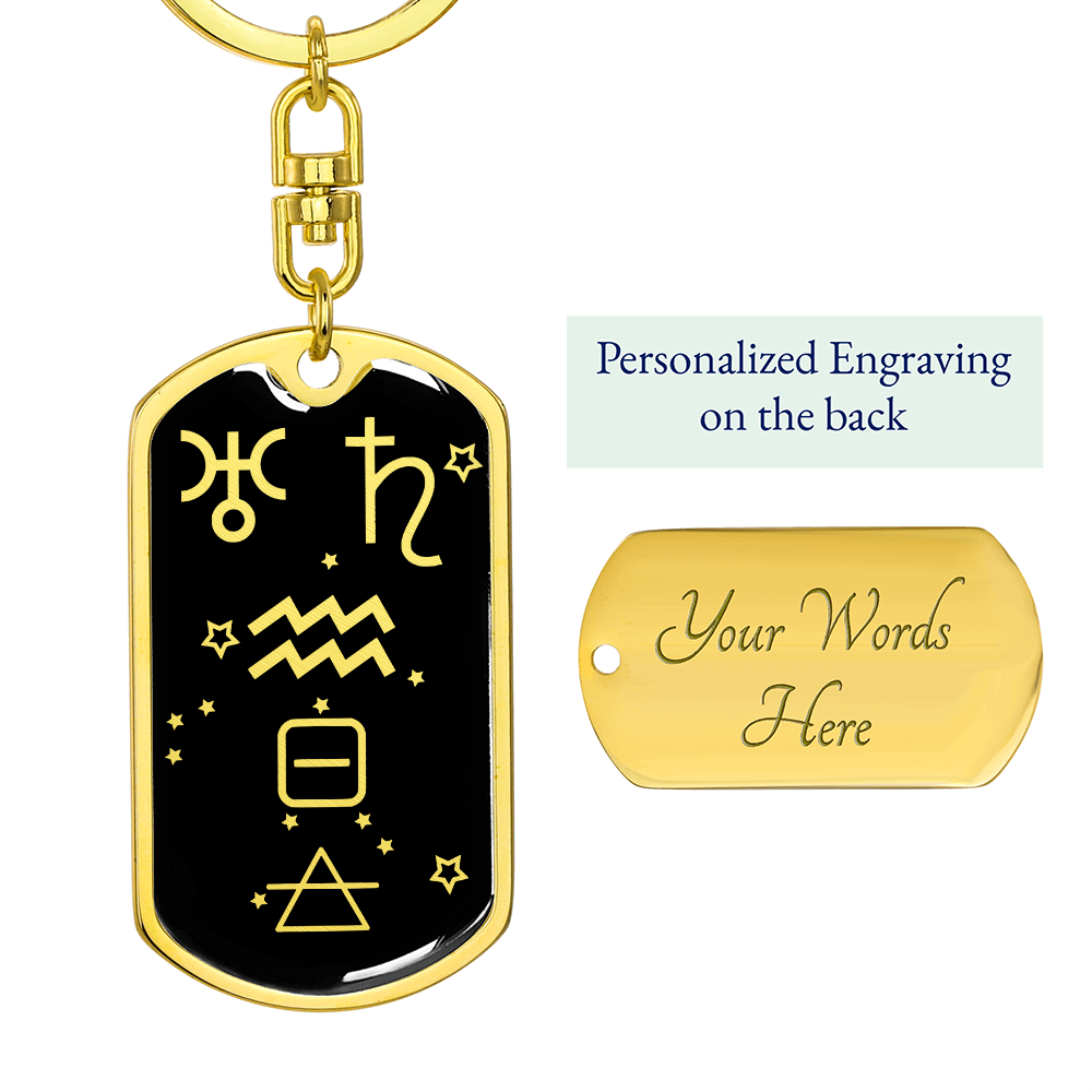 Aquarius Zodiac Keychain