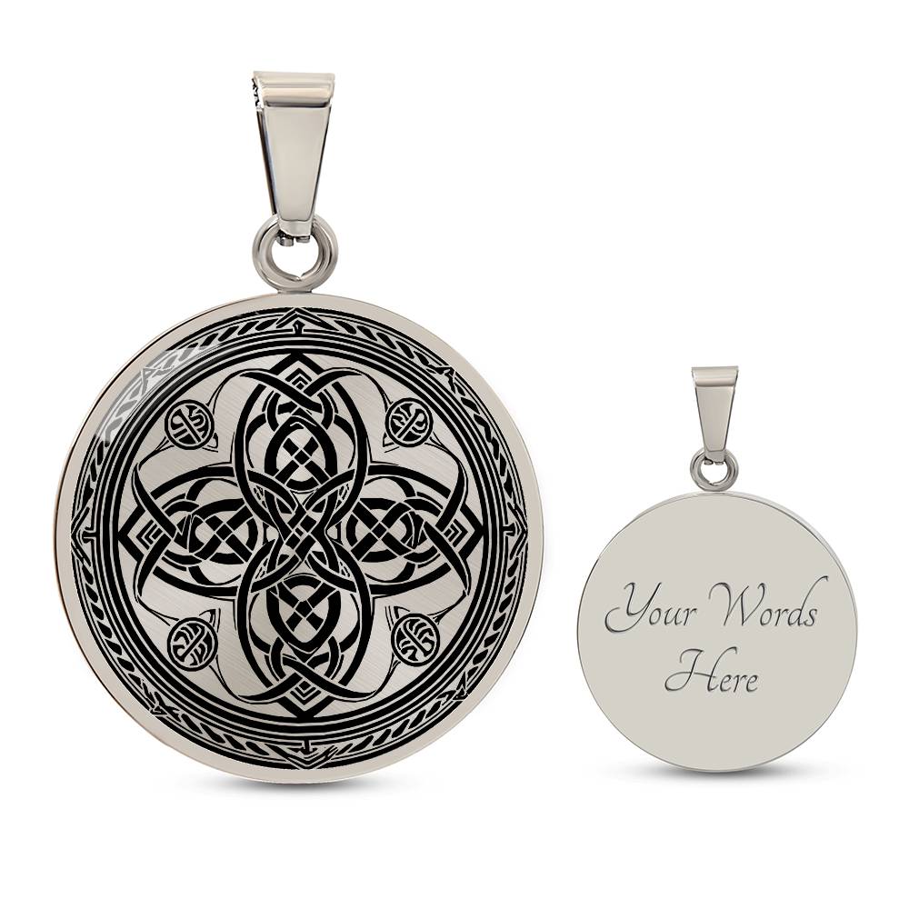 Engraved Witches Knot Necklace