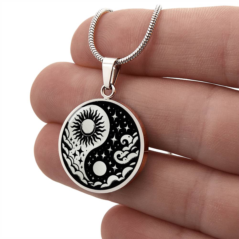 Sun and Moon Necklace, Yin Yang Jewelry