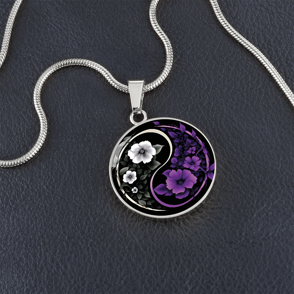 Violet Yin Yang Necklace
