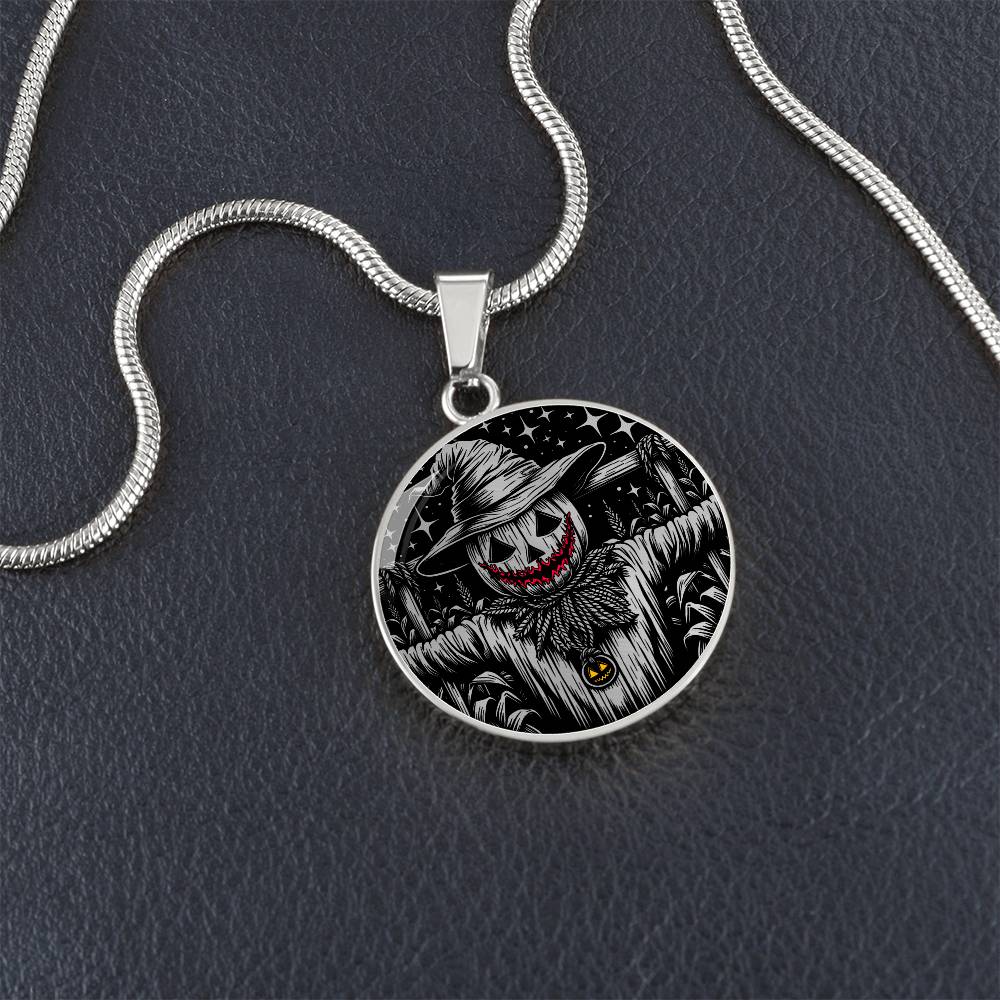 Scarecrow Necklace For Women & Men - Personalized Spooky Halloween Jewelry Gift For Her or Him - Gold and Silver Scarecrow Pendant Necklace