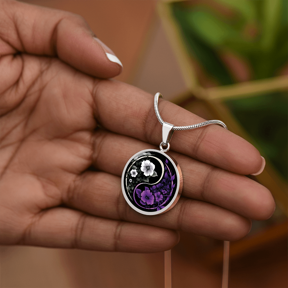 Violet Yin Yang Necklace