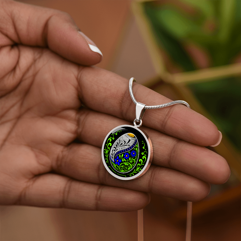 Easter Egg Necklace Blue