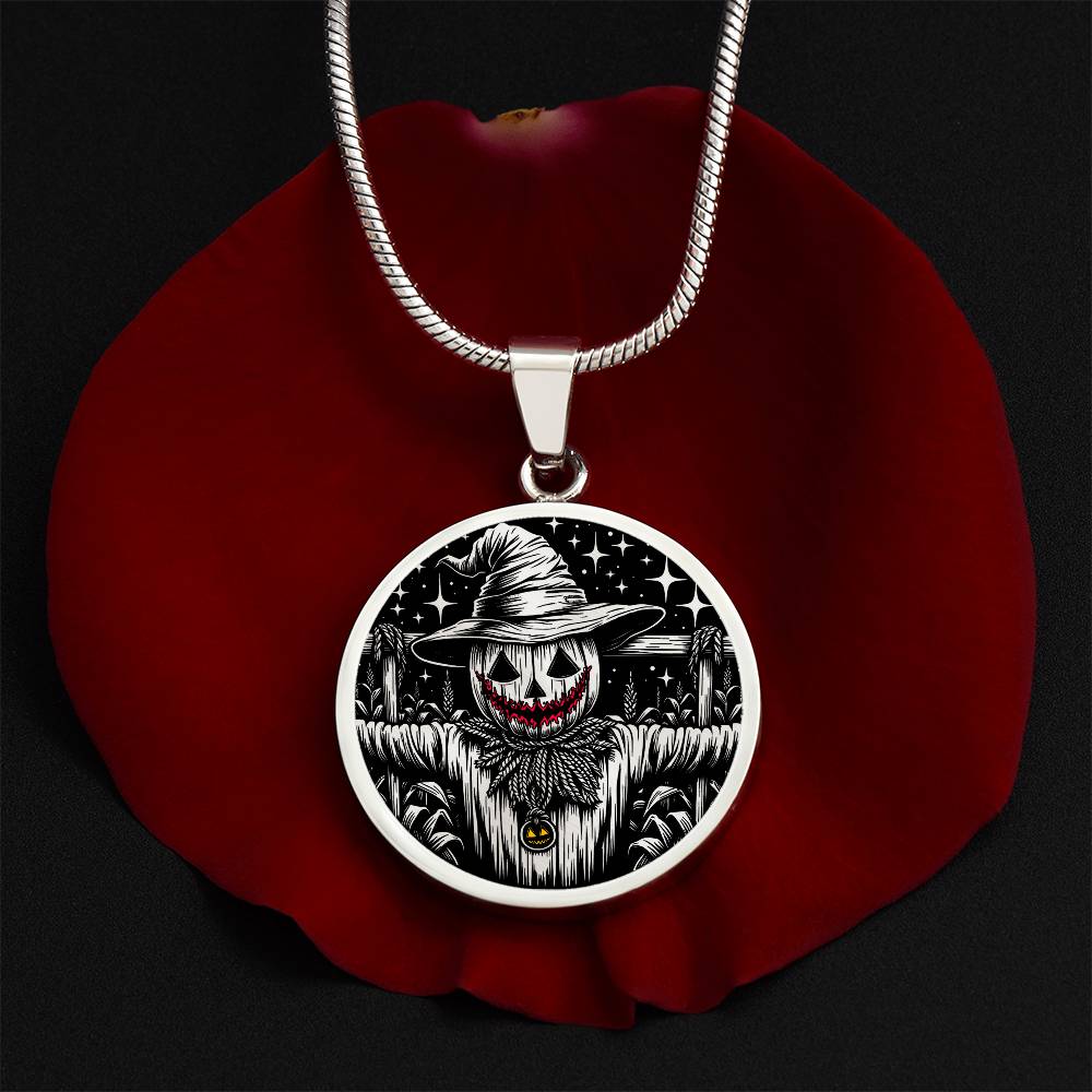Scarecrow Necklace For Women & Men - Personalized Spooky Halloween Jewelry Gift For Her or Him - Gold and Silver Scarecrow Pendant Necklace