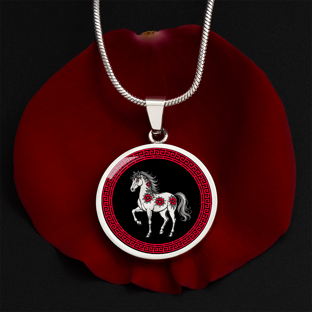 Horse Necklace Chinese Zodiac Pendant Jewelry