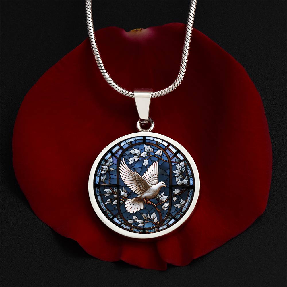White Dove Necklace, Personalized Bird Jewelry, Engravable Animal Spirit Companion Charm Pendant, Gold Bird Lover Gift for Her or Him