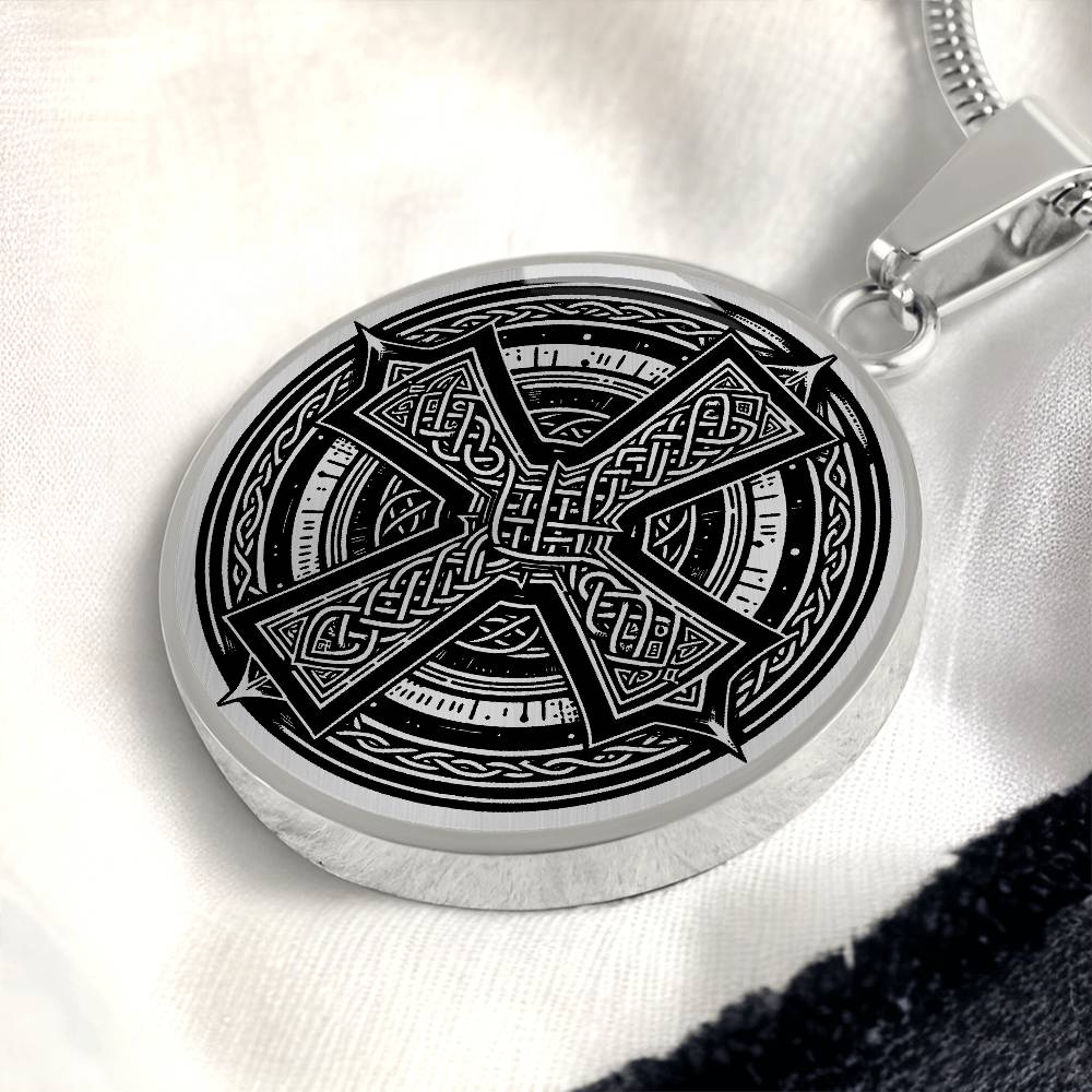 Celtic Cross Necklace, Engraved Celtic Jewelry, Personalized Cross Pendant Necklace