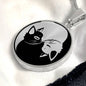 Cat Yin Yang Necklace - Silver Yin Yang Pendant Men & Women - Cat Jewelry Gold Charm - Ying Yang Cat Pendant - Cat Gift For Her or Him