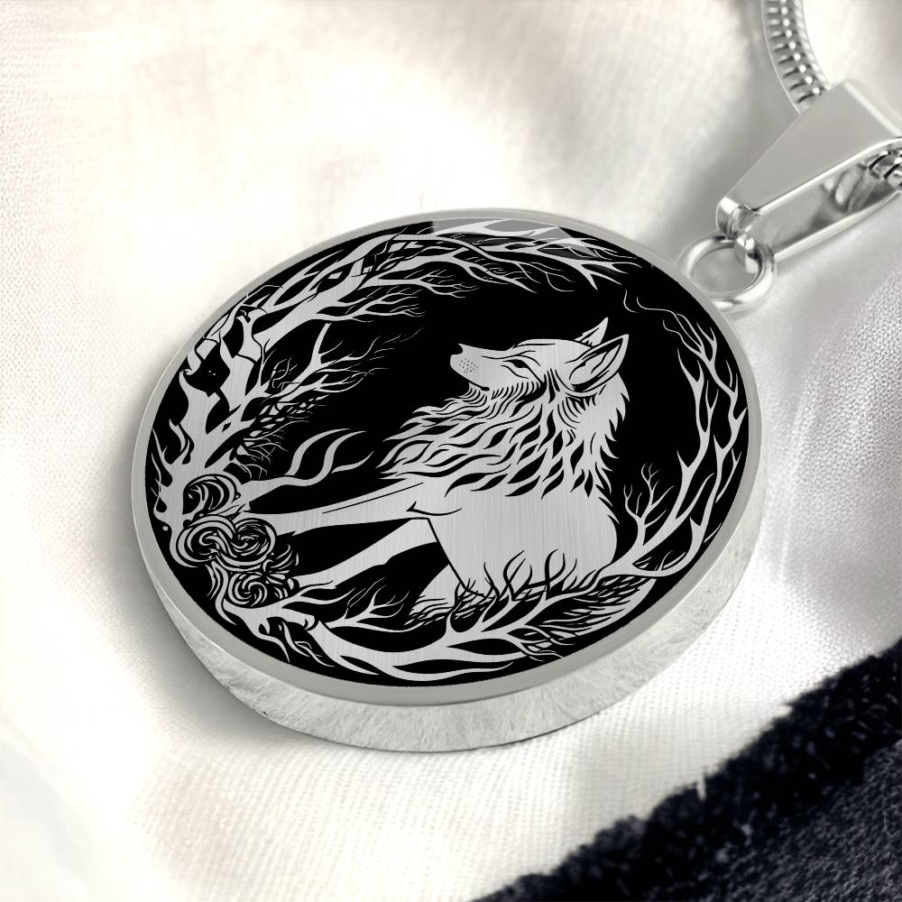 Silver Wolf Necklace, Personalized Nature Jewelry, Engraved Animal Spirit Companion Gift, Gold Lunar New Year of the Dog Charm Pendant