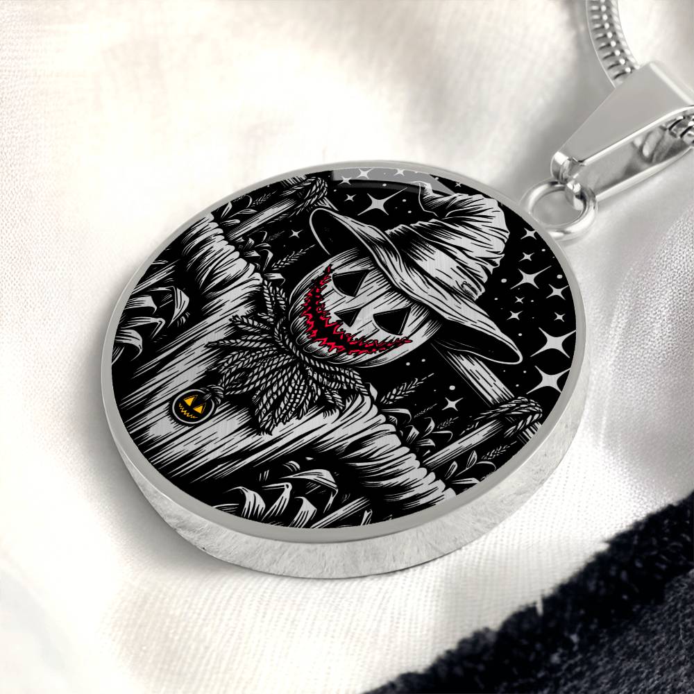 Scarecrow Necklace For Women & Men - Personalized Spooky Halloween Jewelry Gift For Her or Him - Gold and Silver Scarecrow Pendant Necklace