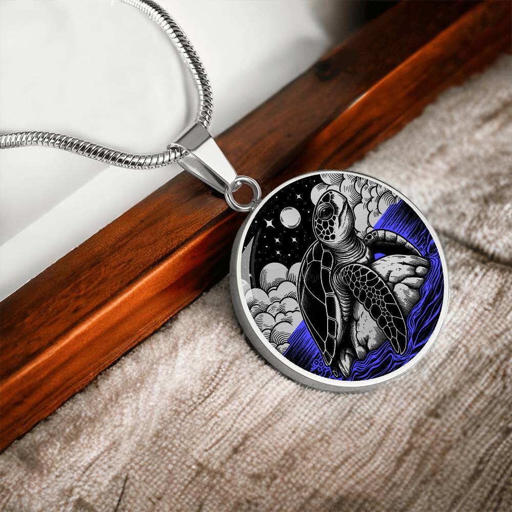 Engraved Sea Turtle Necklace