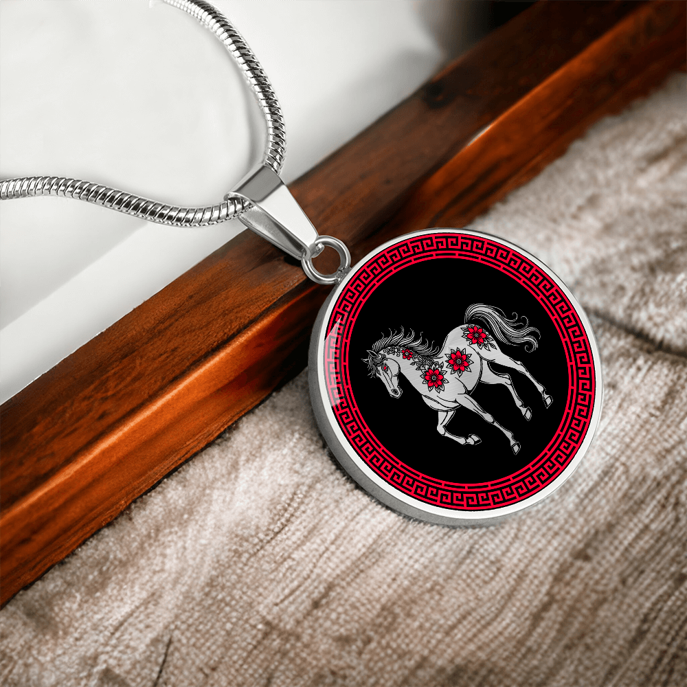 Horse Necklace Chinese Zodiac Pendant Jewelry