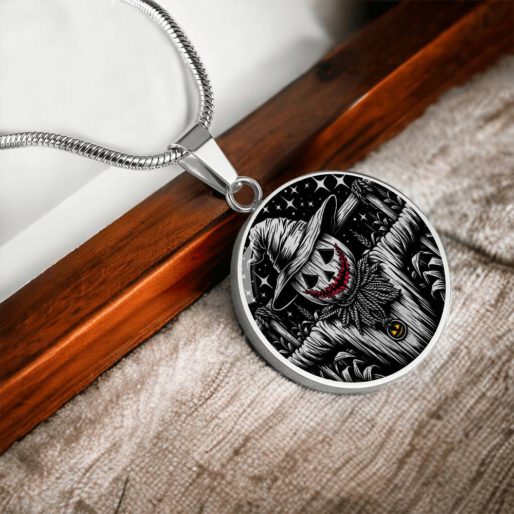 Scarecrow Necklace For Women & Men - Personalized Spooky Halloween Jewelry Gift For Her or Him - Gold and Silver Scarecrow Pendant Necklace