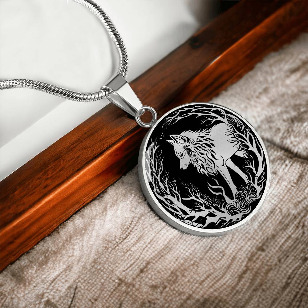 Silver Wolf Necklace, Personalized Nature Jewelry, Engraved Animal Spirit Companion Gift, Gold Lunar New Year of the Dog Charm Pendant