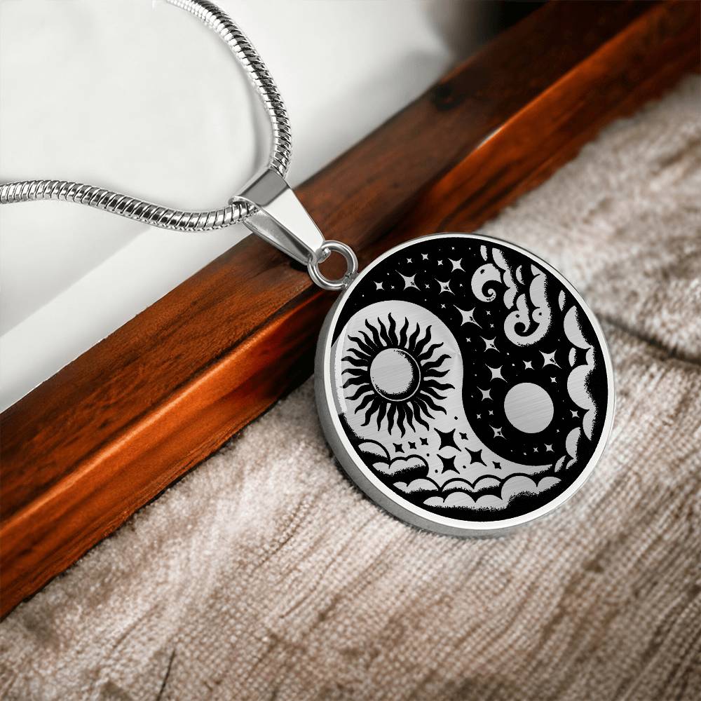 Sun and Moon Necklace, Yin Yang Jewelry