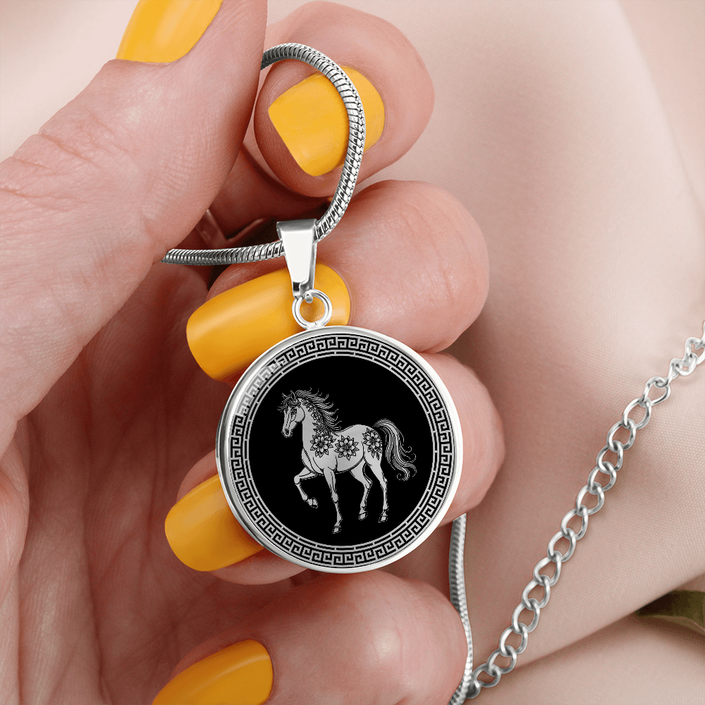 Horse Necklace Chinese Zodiac Animal Pendant Jewelry