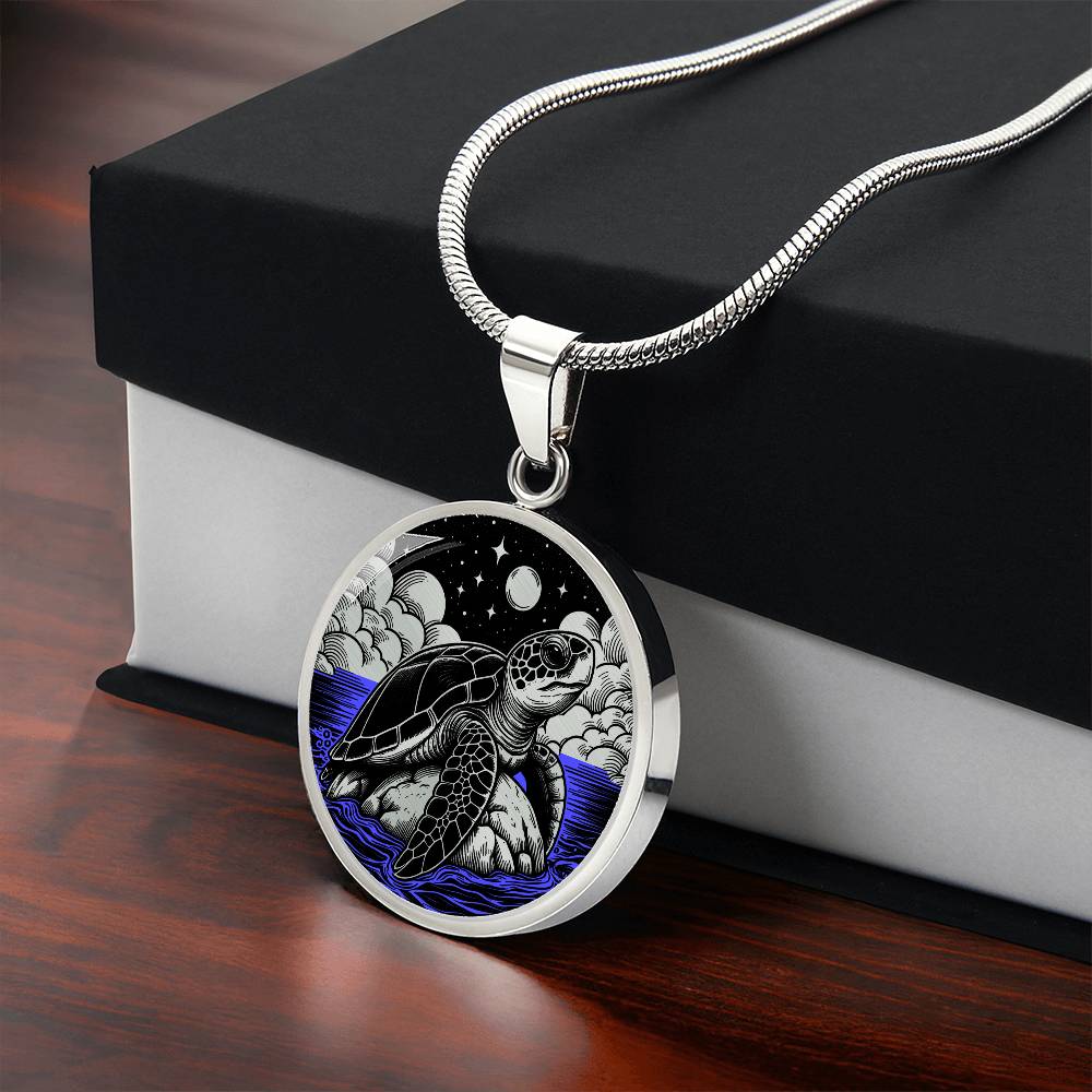 Engraved Sea Turtle Necklace