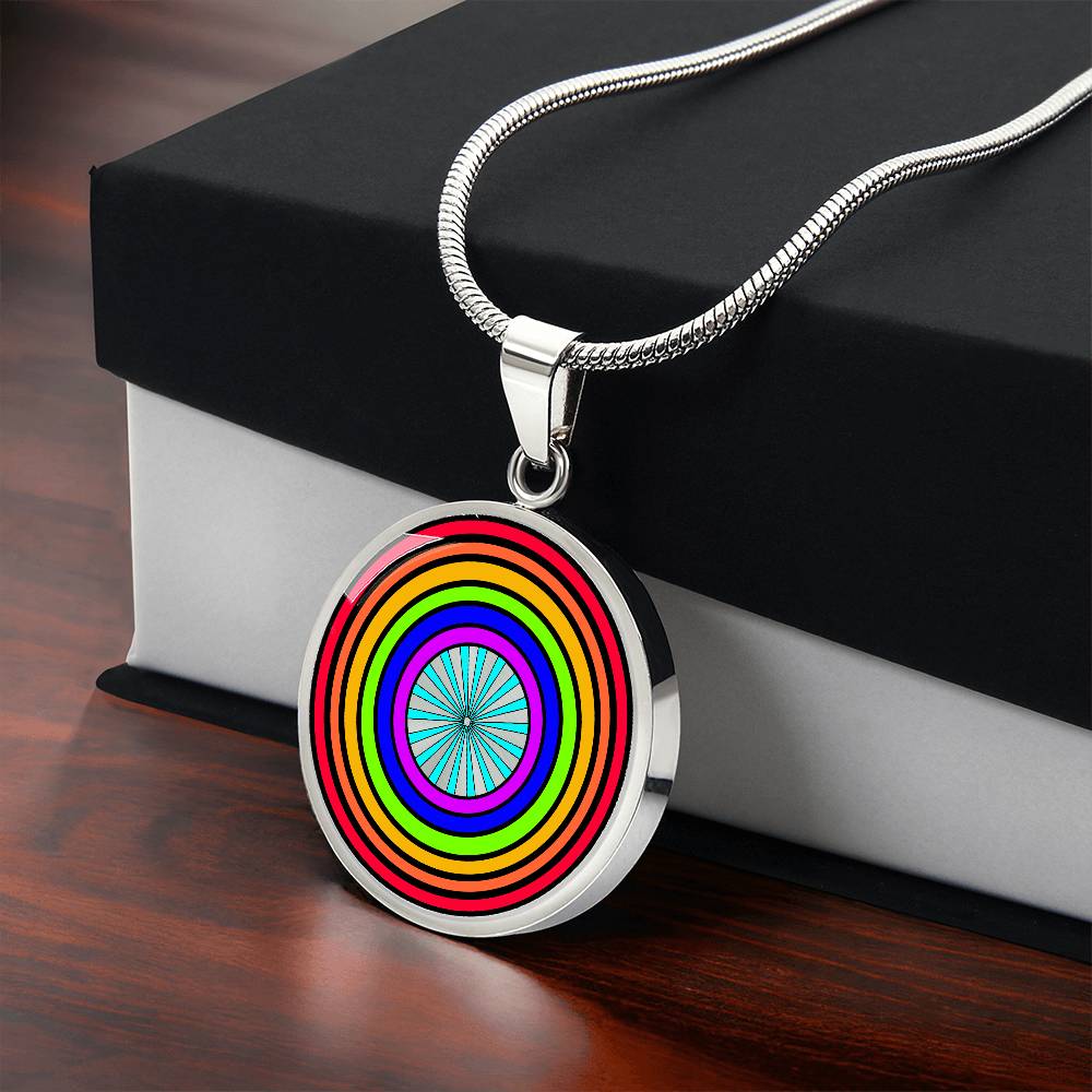 Silver Rainbow Necklace with box