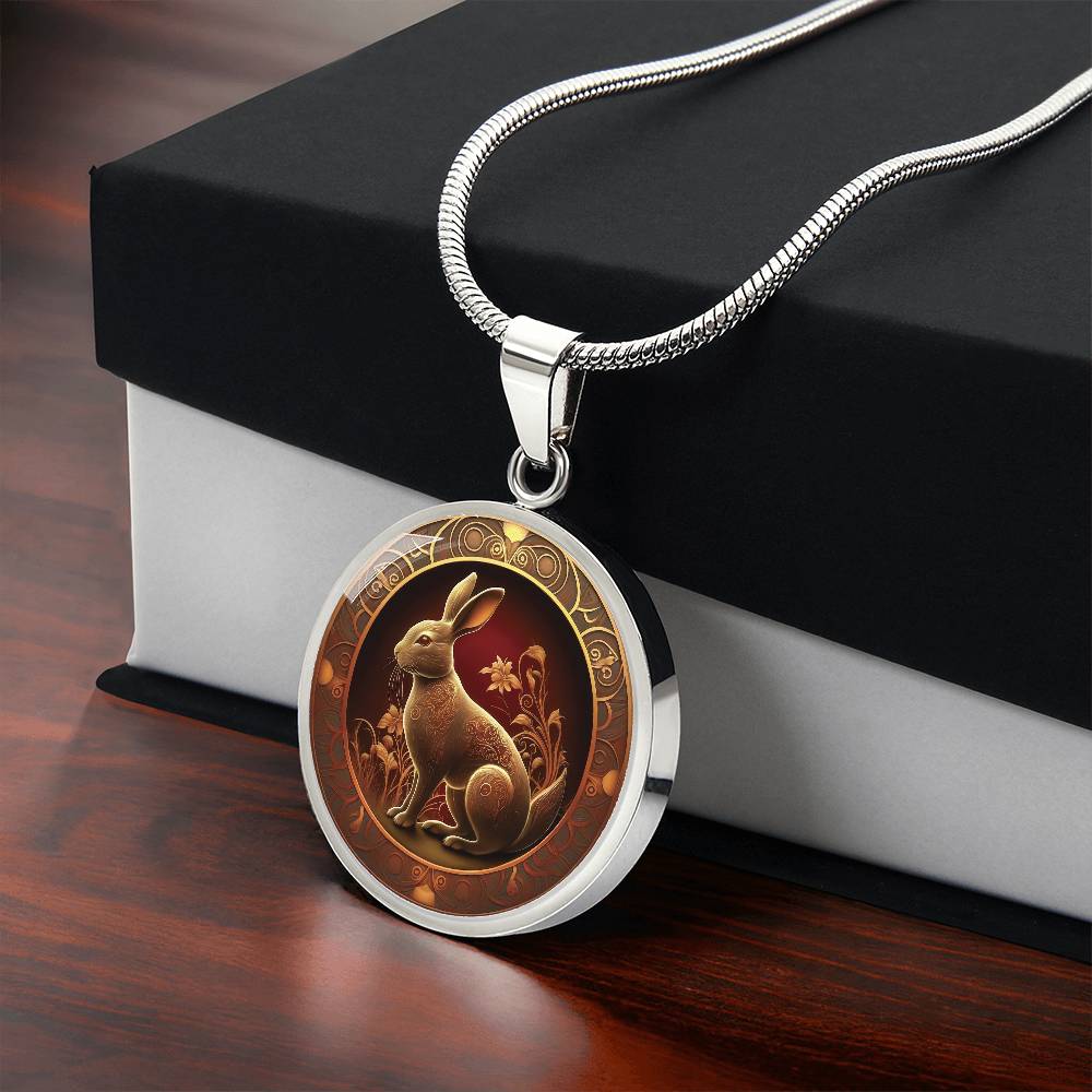 Bunny Rabbit Necklace, Personalized Chinese Zodiac Animal Jewelry, Gold Rabbit Charm Pendant, Lunar Rabbit Spirit Companion Gift