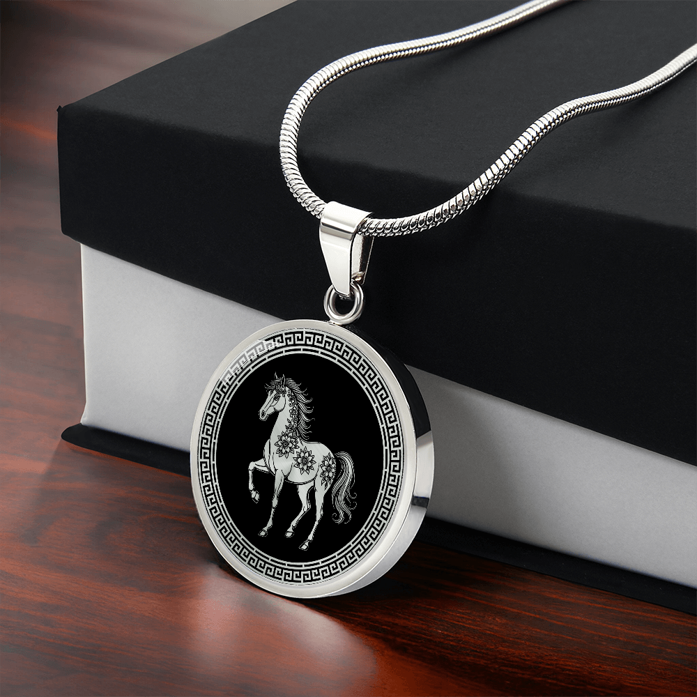 Horse Necklace Chinese Zodiac Animal Pendant Jewelry