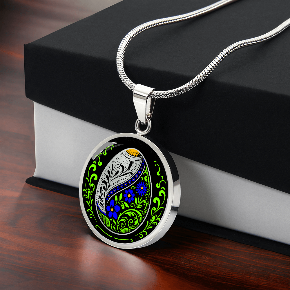 Easter Egg Necklace Blue