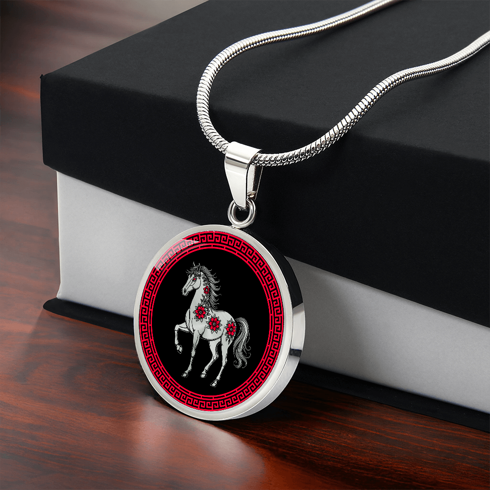 Horse Necklace Chinese Zodiac Pendant Jewelry
