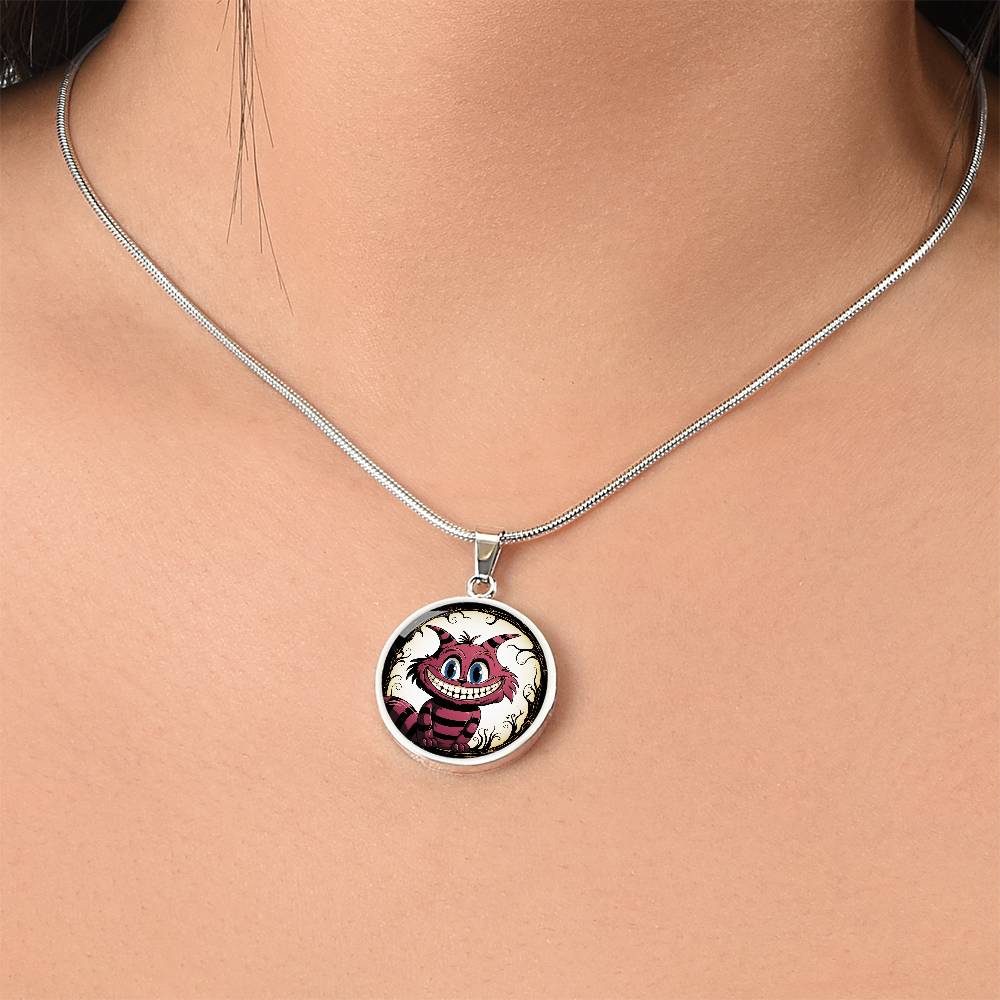 Cheshire Cat Necklace For Women or Men - Personalized Cheshire Cat Pendant Necklace For Her or Him - Cheshire Cat Jewelry Gift For Halloween