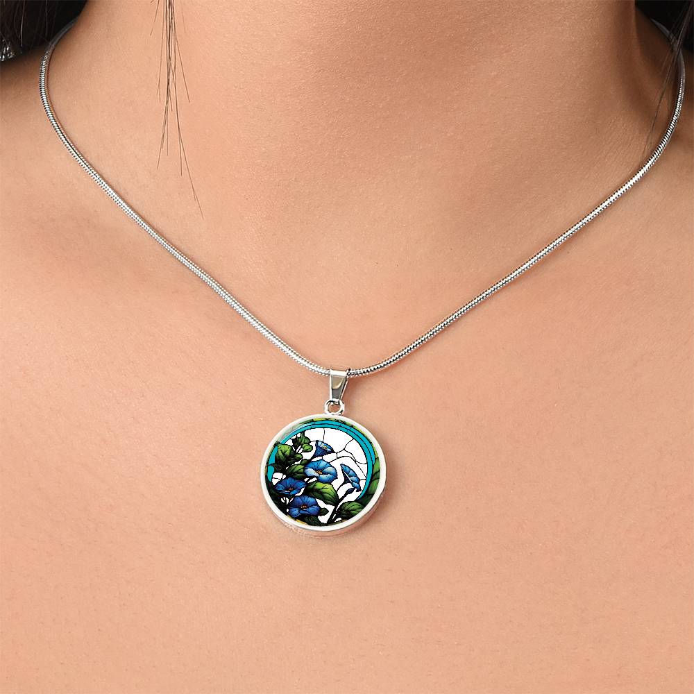 Blue Morning Glory Necklace