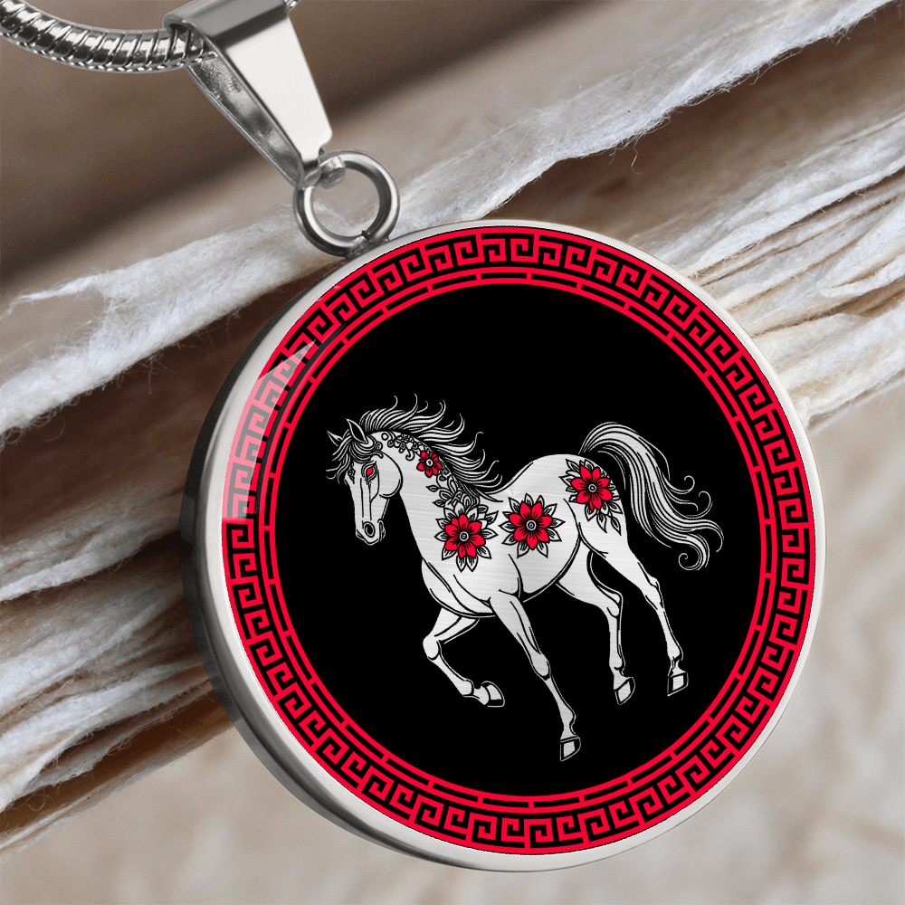 Horse Necklace Chinese Zodiac Pendant Jewelry