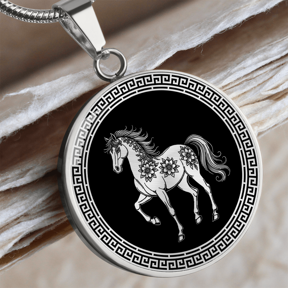 Horse Necklace Chinese Zodiac Animal Pendant Jewelry